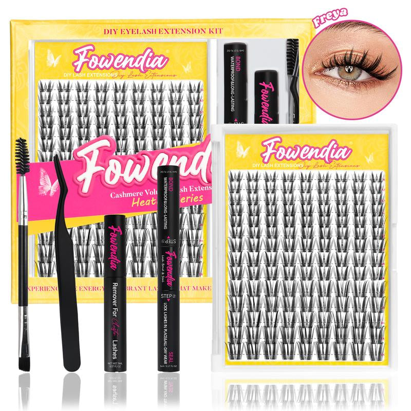 Fowendia Lash Clusters | Manga DIY Extension Kit 🌸 | Ultra-Thin Bands + Bond, Seal & Remover ✨