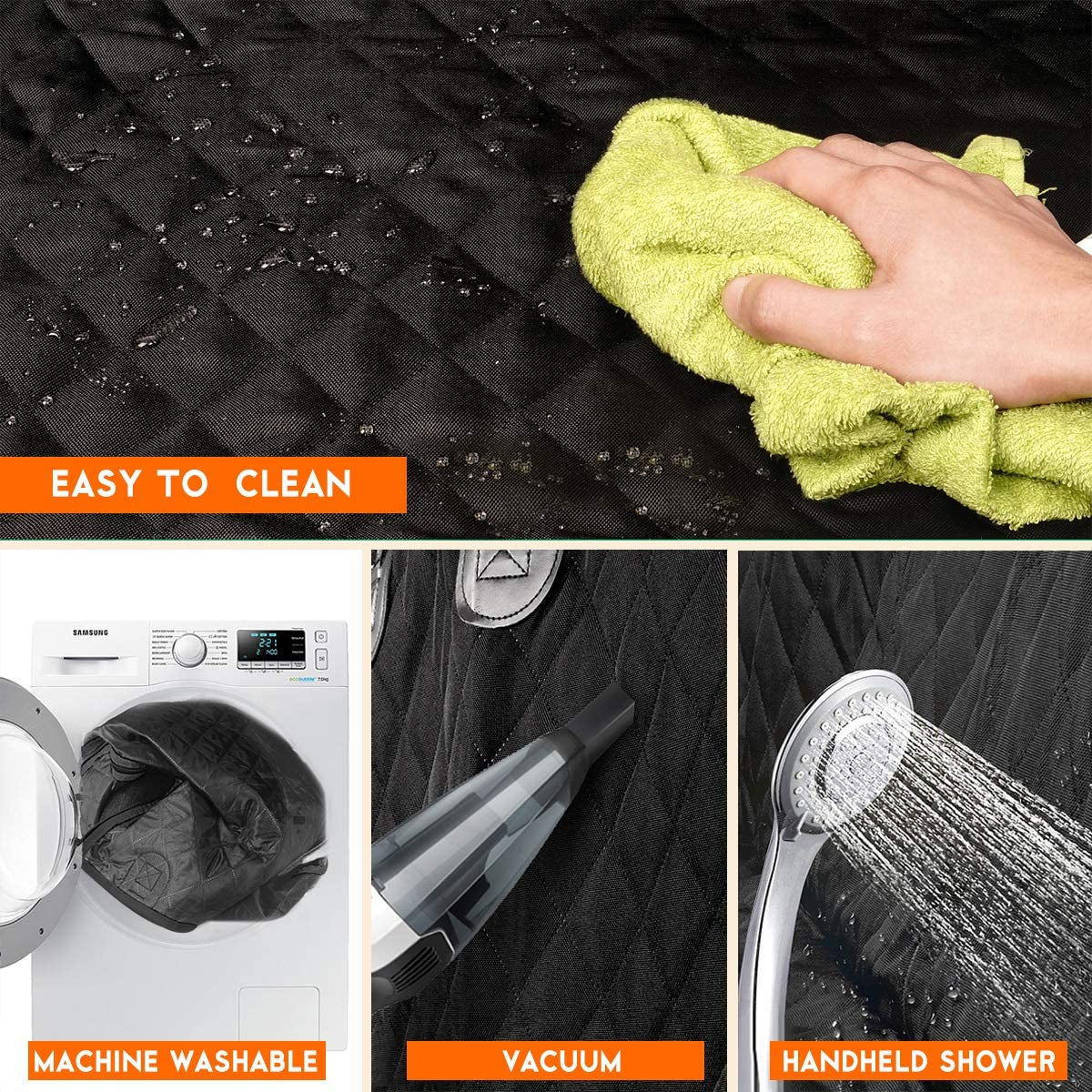 Luxury Dog Car Seat Cover | Waterproof, Non-Slip Back Seat Protector 🚗 | Fits Cars, Trucks & SUVs 🖤