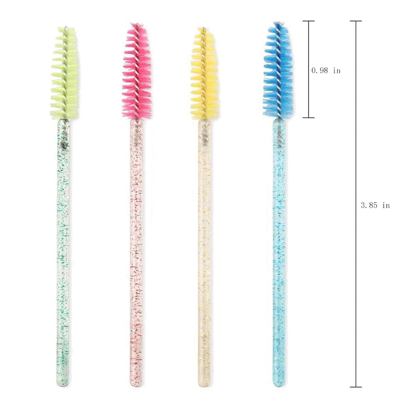 I-Lash 100 Pcs Crystal Eyelash Brushes | Disposable Mascara Wands & Lash Applicators ✨ | Crystal Blue