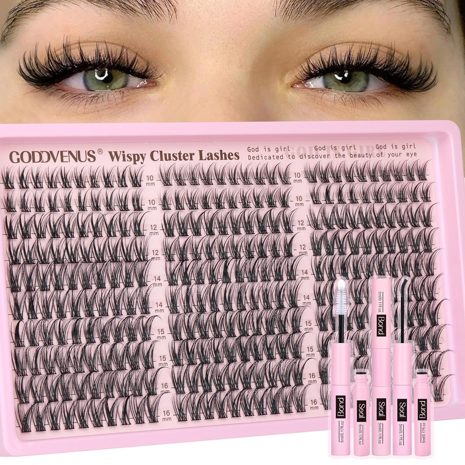 Wispy Eyelash Clusters | 300 Pcs Natural DIY Extensions ✨ | 10–16mm C Curl Individual Lashes 💎