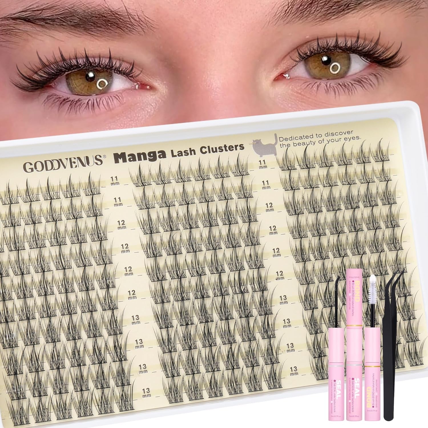 Wispy Eyelash Clusters | 300 Pcs Natural DIY Extensions ✨ | 10–16mm C Curl Individual Lashes 💎