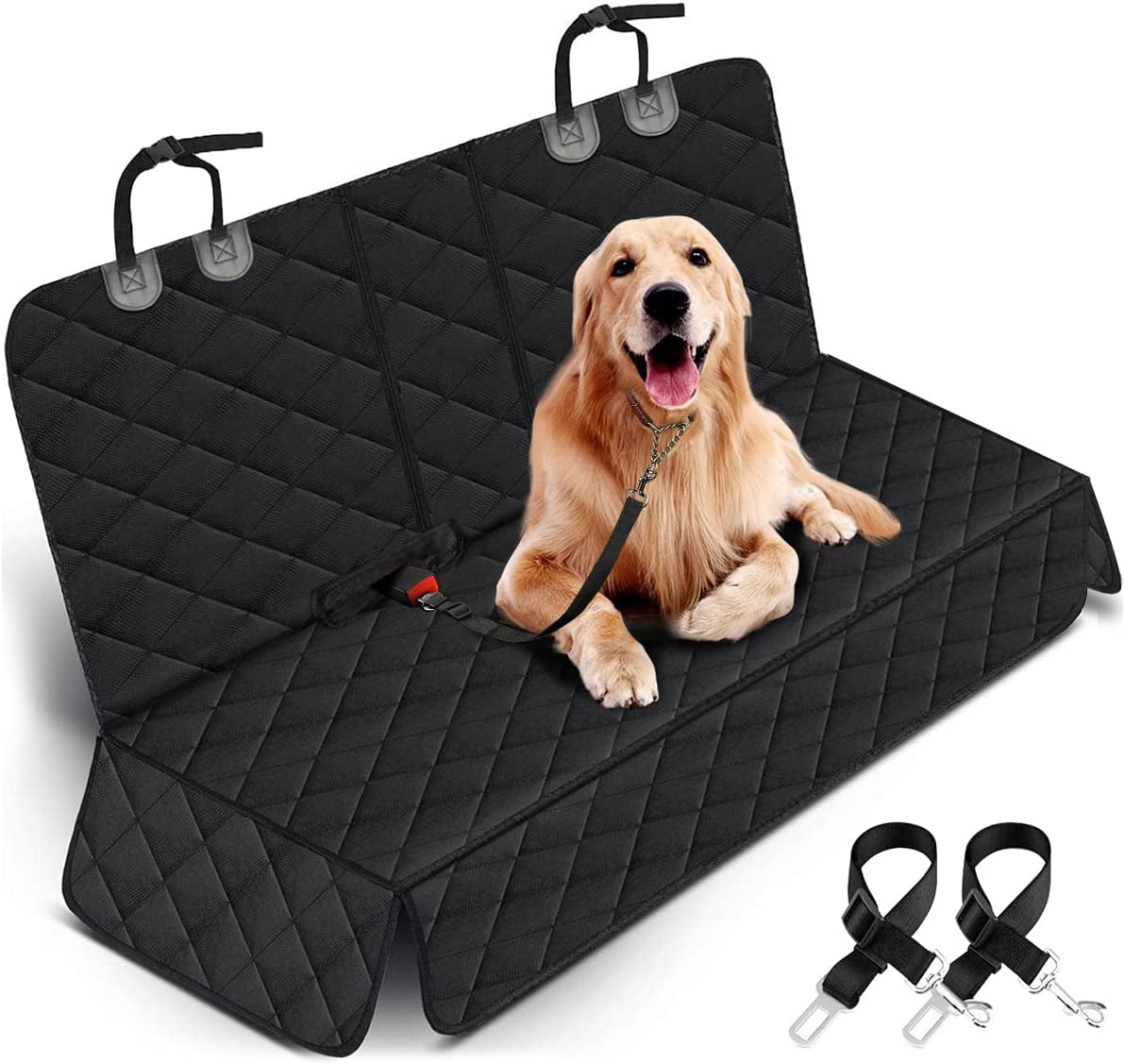 Luxury Dog Car Seat Cover | Waterproof, Non-Slip Back Seat Protector 🚗 | Fits Cars, Trucks & SUVs 🖤
