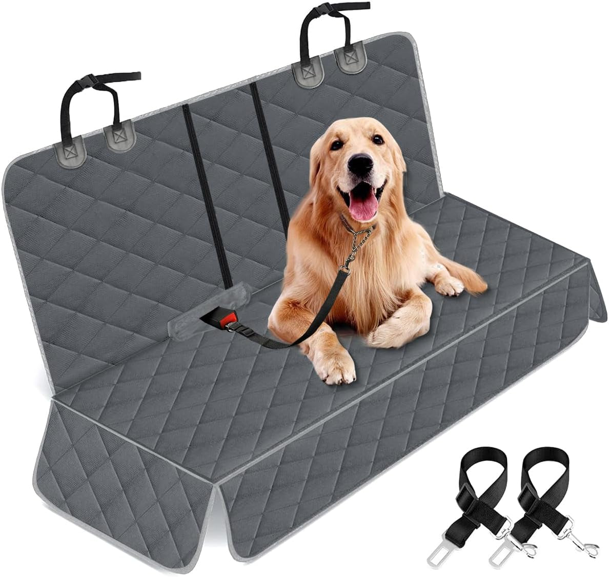 Luxury Dog Car Seat Cover | Waterproof, Non-Slip Back Seat Protector 🚗 | Fits Cars, Trucks & SUVs 🖤