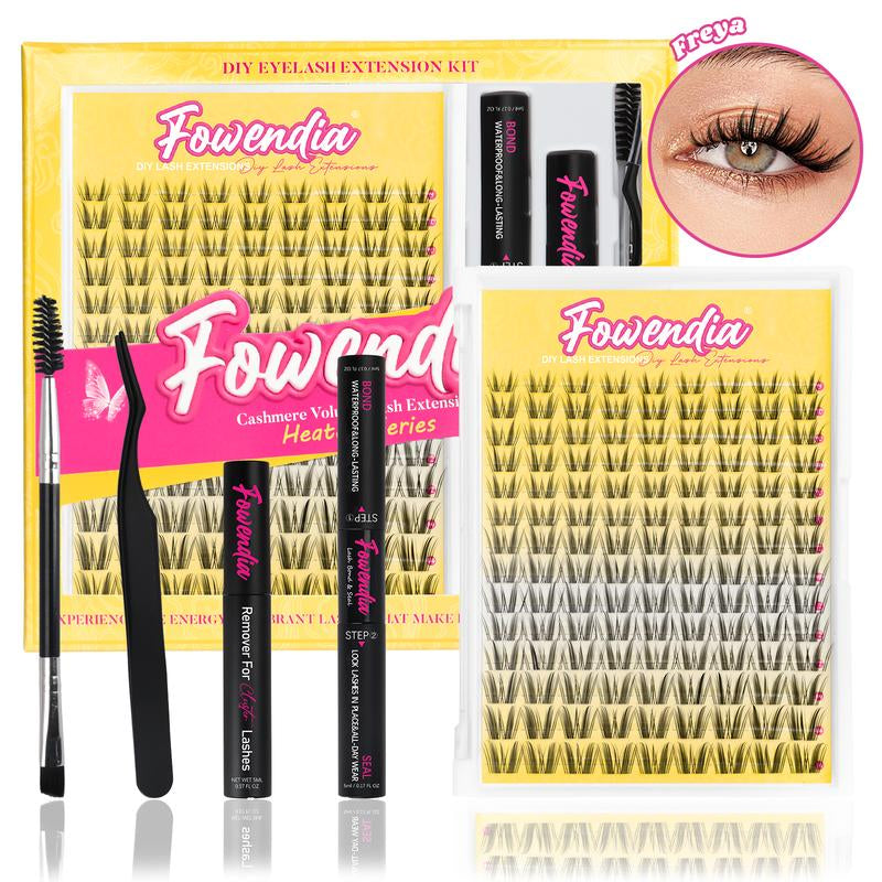 Fowendia Lash Clusters | Manga DIY Extension Kit 🌸 | Ultra-Thin Bands + Bond, Seal & Remover ✨