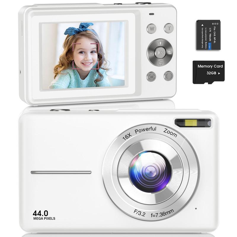 Digital Camera FHD 1080P | 16X Zoom 🔍 | Anti-Shake Point & Shoot 🎞️ | Perfect for Teens & Beginners 🎁✨