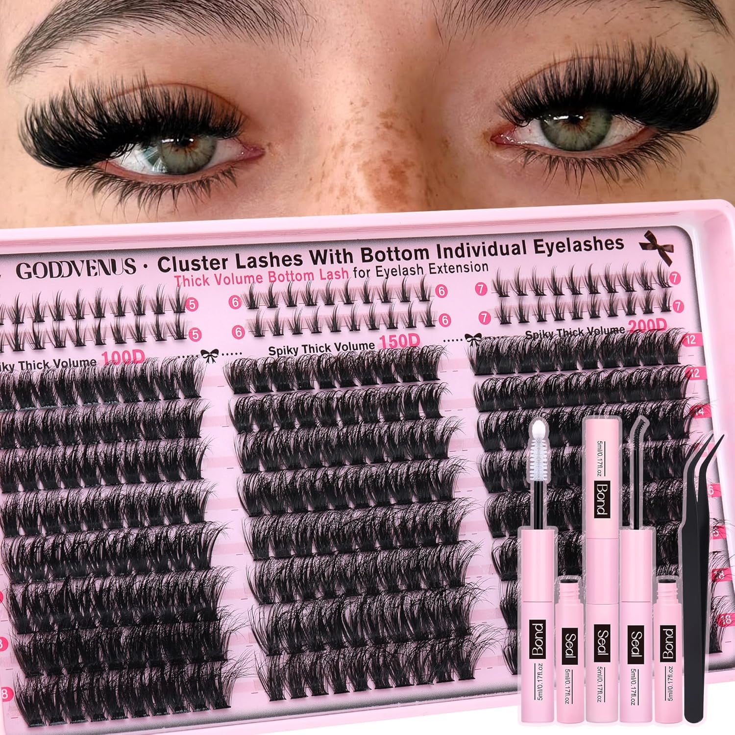 Wispy Eyelash Clusters | 300 Pcs Natural DIY Extensions ✨ | 10–16mm C Curl Individual Lashes 💎