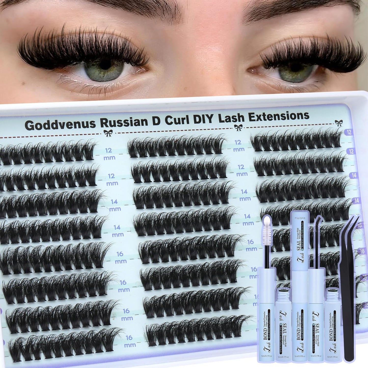 Wispy Eyelash Clusters | 300 Pcs Natural DIY Extensions ✨ | 10–16mm C Curl Individual Lashes 💎