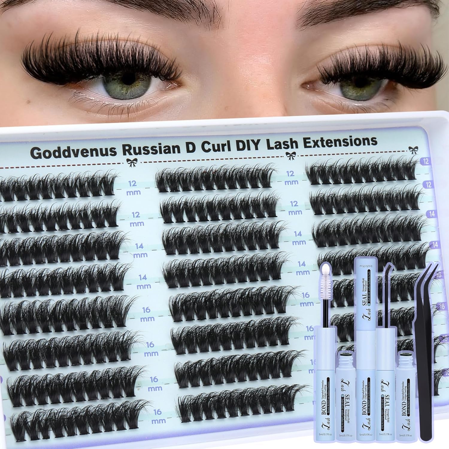 Wispy Eyelash Clusters | 300 Pcs Natural DIY Extensions ✨ | 10–16mm C Curl Individual Lashes 💎