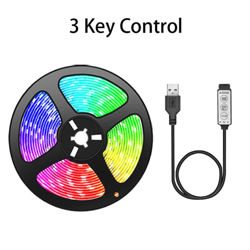 RGB LED Strip 5050 | Bluetooth Mood Lighting 📱 | USB Powered Flexible Tape 💡 for Room & TV 🎬