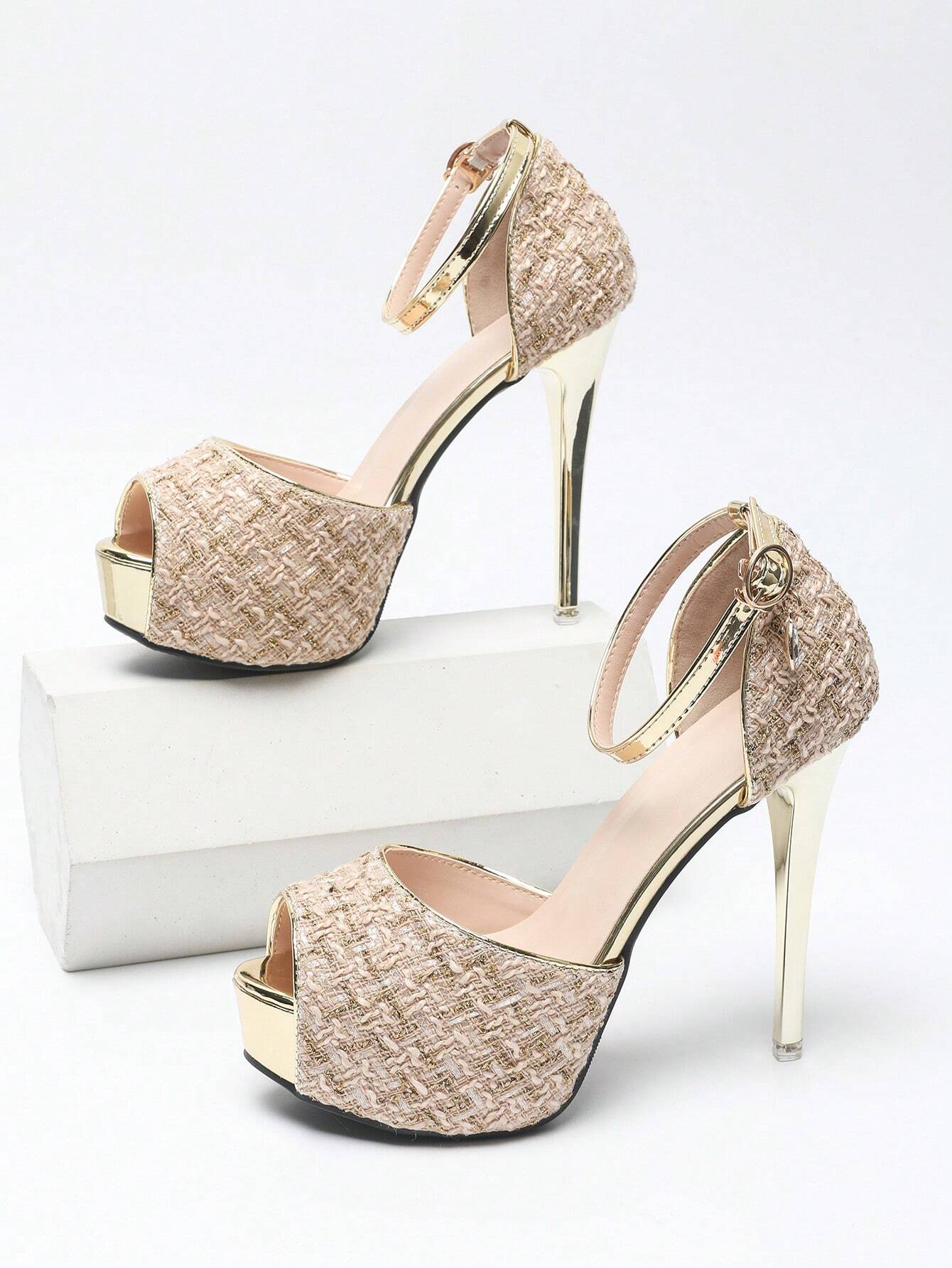 Elegant Women’s High Heel Sandals 👠 | Waterproof Platform, Peep Toe & Buckle Design 🌹 | Party & Club Ready ✨