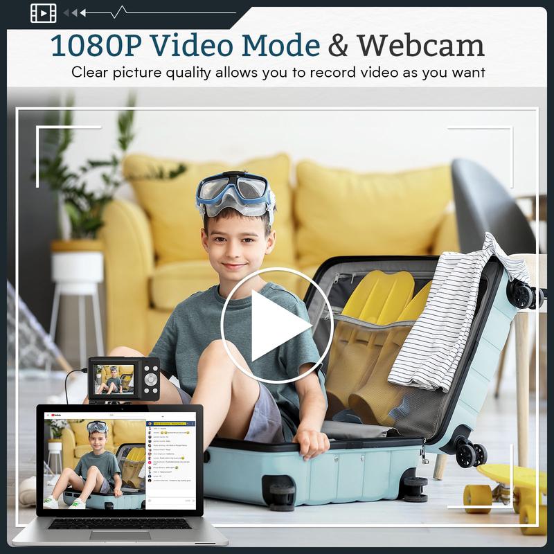 Digital Camera FHD 1080P | 16X Zoom 🔍 | Anti-Shake Point & Shoot 🎞️ | Perfect for Teens & Beginners 🎁✨