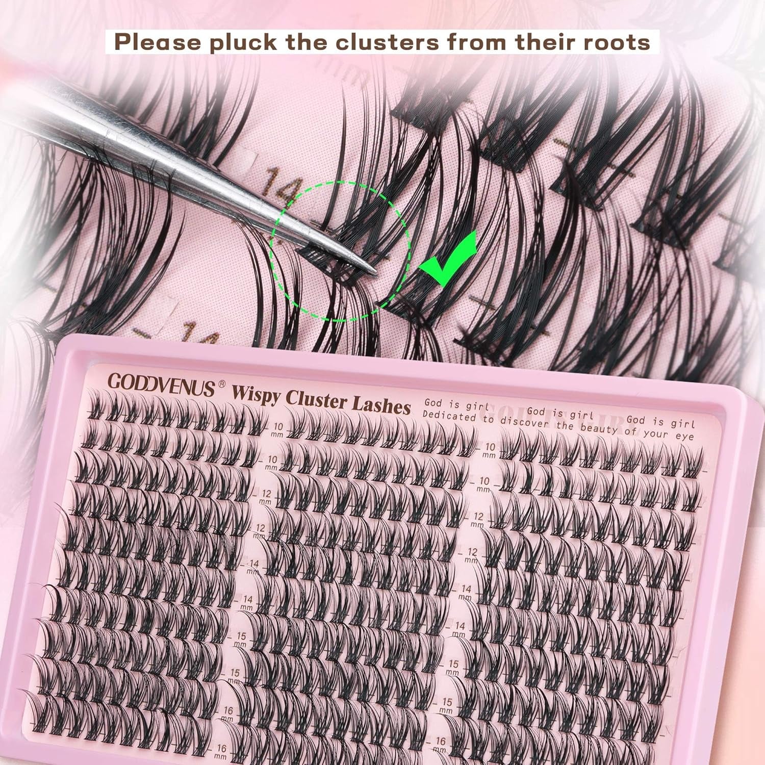 Wispy Eyelash Clusters | 300 Pcs Natural DIY Extensions ✨ | 10–16mm C Curl Individual Lashes 💎
