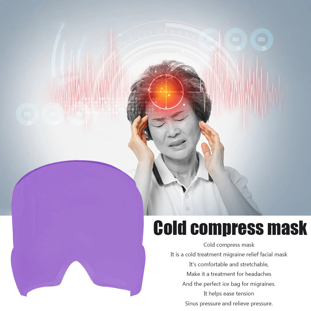 Gel Ice Therapy Headache & Migraine Relief Cap 🧊 | Wearable Cold Wrap for Sinus, Chemo, Neck & Stress Relief 💆