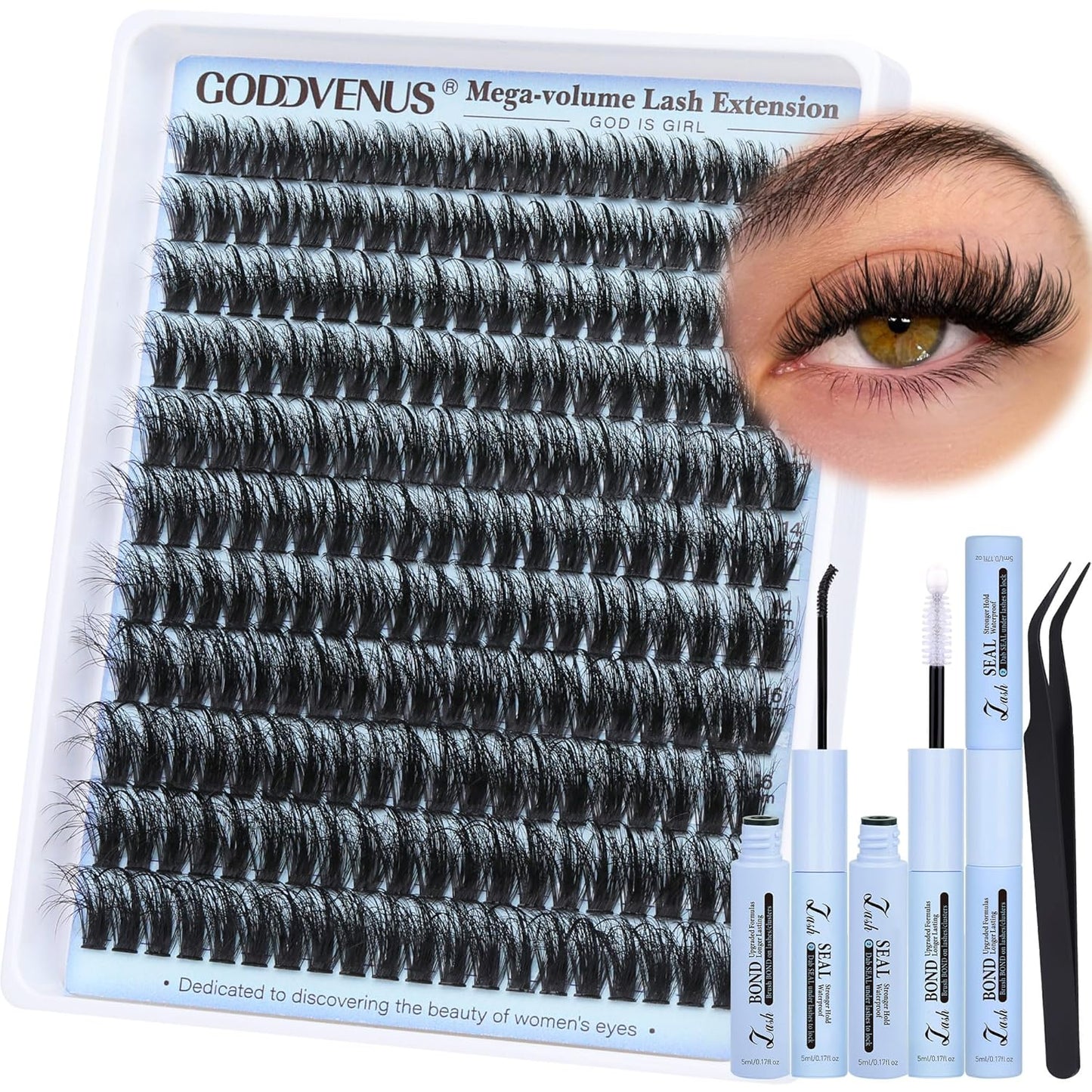 Wispy Eyelash Clusters | 300 Pcs Natural DIY Extensions ✨ | 10–16mm C Curl Individual Lashes 💎