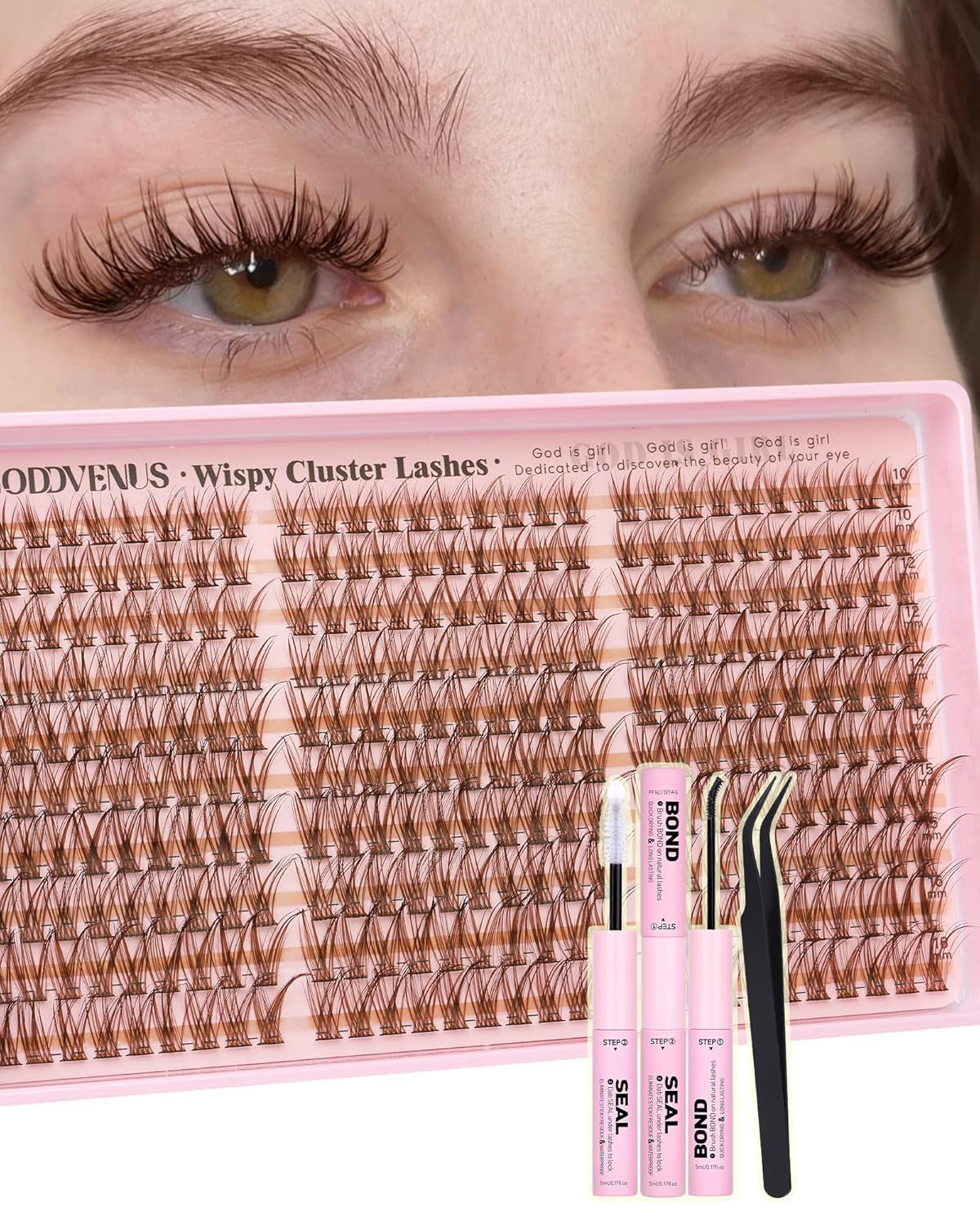 Wispy Eyelash Clusters | 300 Pcs Natural DIY Extensions ✨ | 10–16mm C Curl Individual Lashes 💎