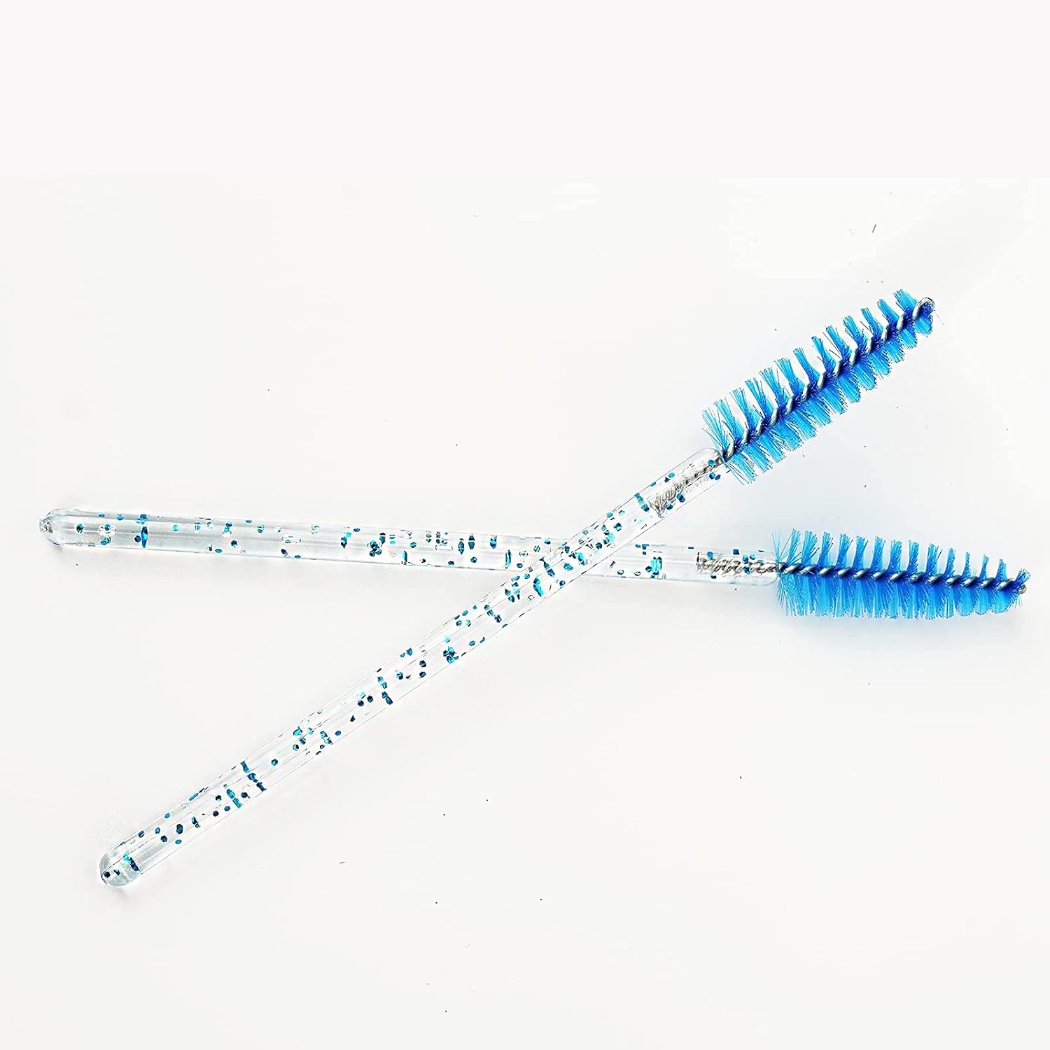 I-Lash 100 Pcs Crystal Eyelash Brushes | Disposable Mascara Wands & Lash Applicators ✨ | Crystal Blue 