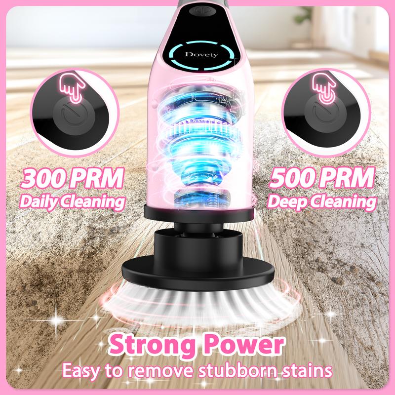 Dovety Electric Spin Scrubber | Cordless Cleaning Brush 🧼 | 4 Brush Heads, Adjustable Extension Handle & 2 Speeds 🚿🏡