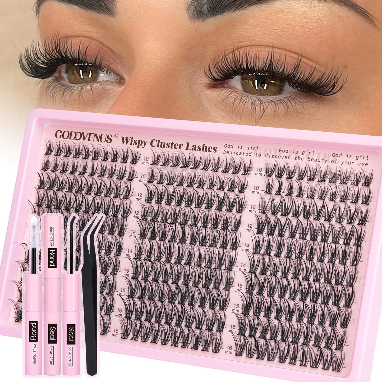 Wispy Eyelash Clusters | 300 Pcs Natural DIY Extensions ✨ | 10–16mm C Curl Individual Lashes 💎
