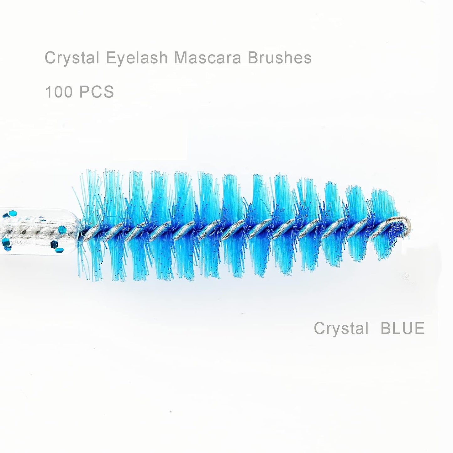 I-Lash 100 Pcs Crystal Eyelash Brushes | Disposable Mascara Wands & Lash Applicators ✨ | Crystal Blue 