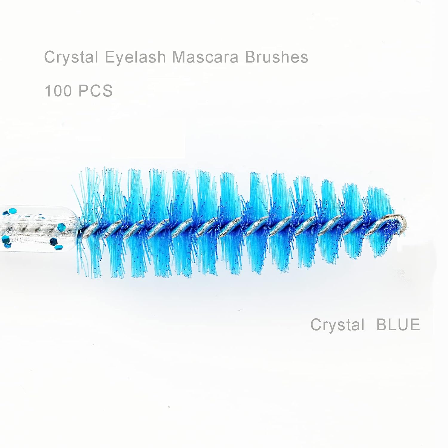 I-Lash 100 Pcs Crystal Eyelash Brushes | Disposable Mascara Wands & Lash Applicators ✨ | Crystal Blue 