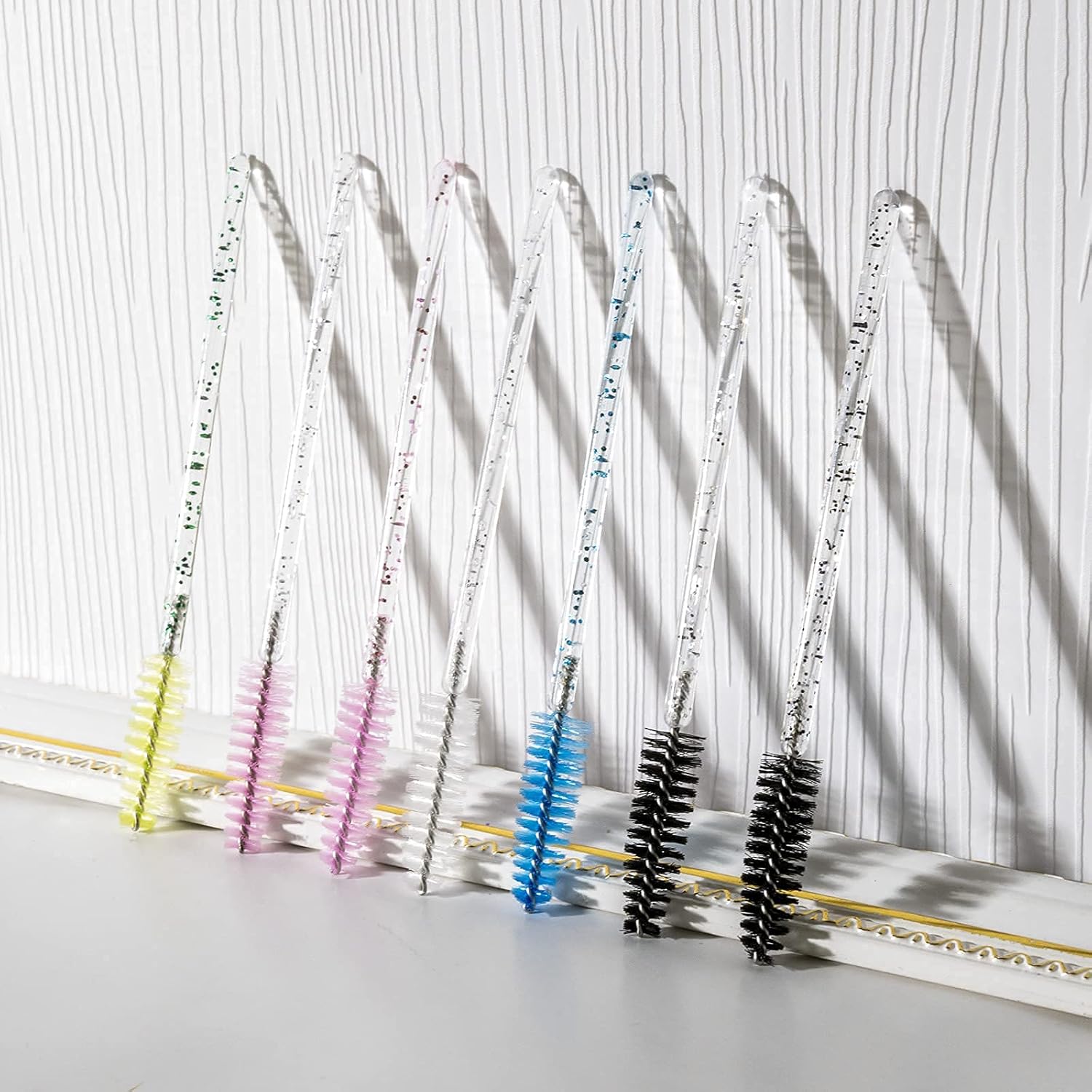 I-Lash 100 Pcs Crystal Eyelash Brushes | Disposable Mascara Wands & Lash Applicators ✨ | Crystal Blue 