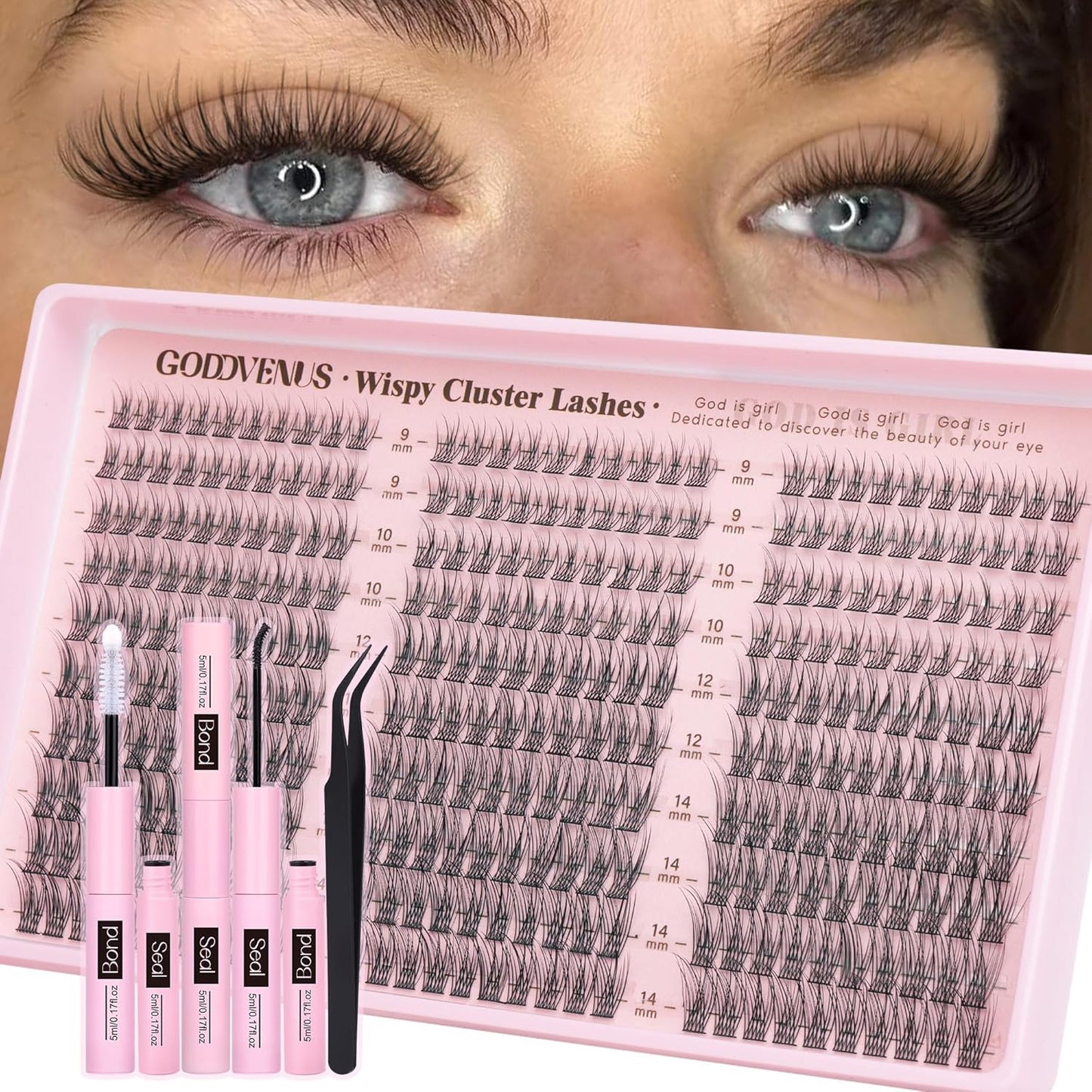 Wispy Eyelash Clusters | 300 Pcs Natural DIY Extensions ✨ | 10–16mm C Curl Individual Lashes 💎