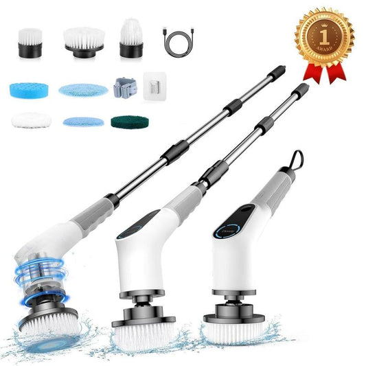 Dovety Electric Spin Scrubber | Cordless Cleaning Brush 🧼 | 4 Brush Heads, Adjustable Extension Handle & 2 Speeds 🚿🏡