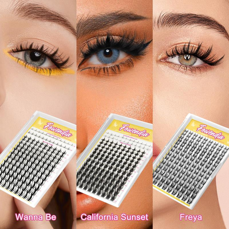 Fowendia Lash Clusters | Manga DIY Extension Kit 🌸 | Ultra-Thin Bands + Bond, Seal & Remover ✨