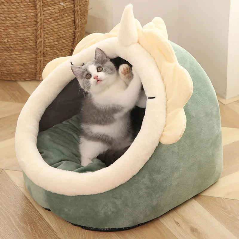 Deep Sleep Cat Bed | Cozy Cartoon Cave Bed 🛏️ | Foldable, Removable & Washable Pet Bed for Cats & Small Dogs 🐾✨