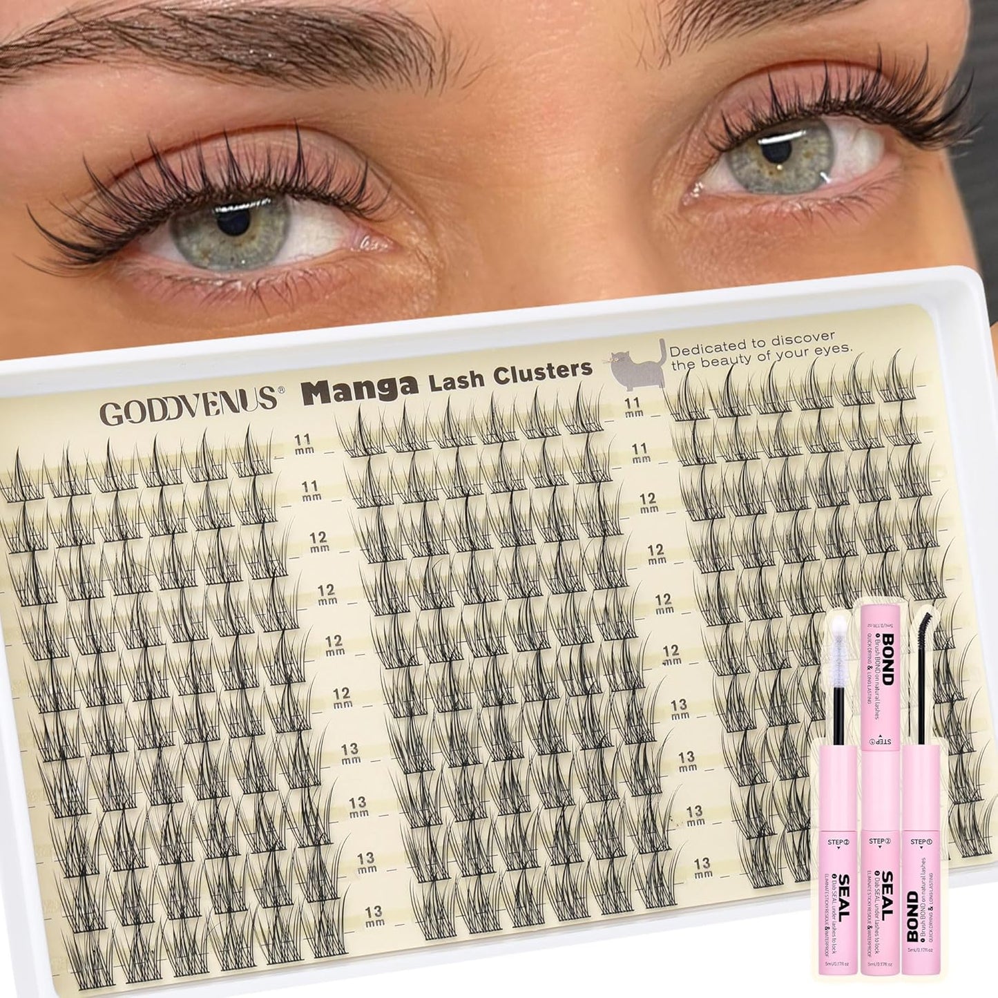 Wispy Eyelash Clusters | 300 Pcs Natural DIY Extensions ✨ | 10–16mm C Curl Individual Lashes 💎