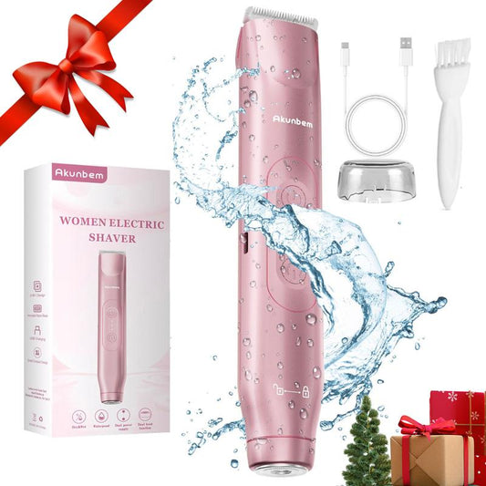 Akunbem Bikini Trimmer for Women | 2-in-1 Electric Shaver & Razor ⚡ | Rechargeable, Waterproof, Dual Heads 💎