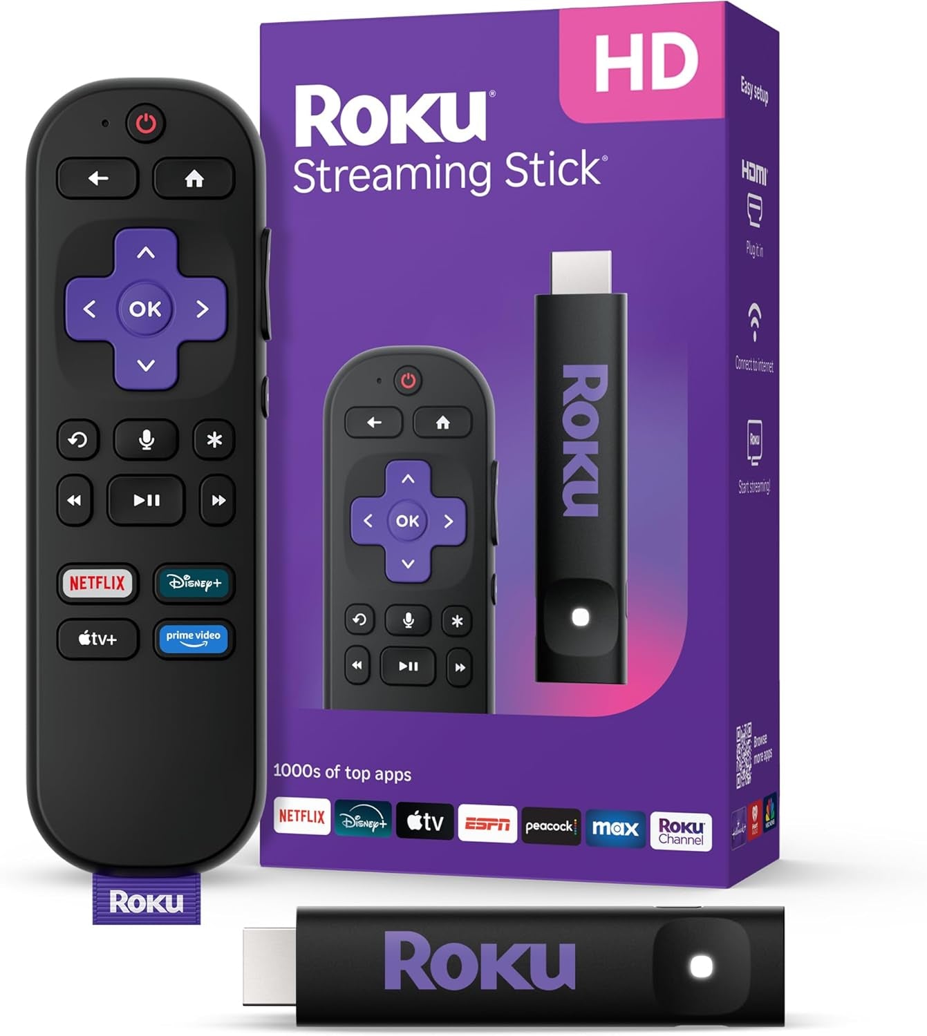 Roku Streaming Stick HD 2025 | Big Entertainment, Tiny Stick 🎬🍿 | Voice Remote 🎤 + Free TV 📡